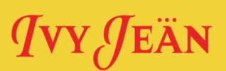Yellow background with red text 'Ivy Jean'  on a yellow background